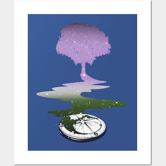 Genderqueer Tree LGBT Pride Flag Wall Art by Psitta